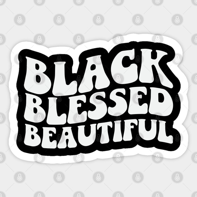 Black Blessed Beautiful Sticker by UrbanLifeApparel